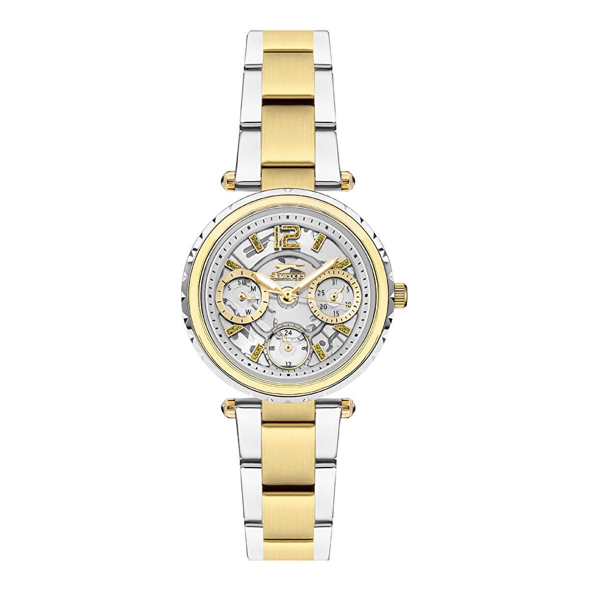 Slazenger Kadın 32 mm Çelik Kasa Altın & Gümüş Kol Saati SL.09.2286.4.05 Takvimli