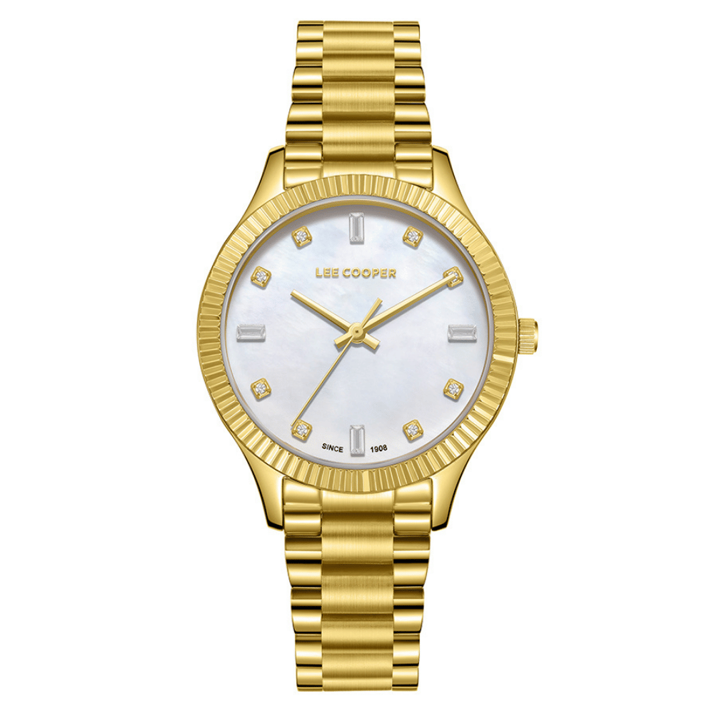 Lee Cooper LC08079.120 Kadın Kol Saati – Altın Renk, Taş Detaylı, Çelik Kasa