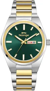 Slazenger Erkek 41 mm Çelik Kasa Çelik Kordon Zümrüt Yeşili Kadran Şık Kol Saati
