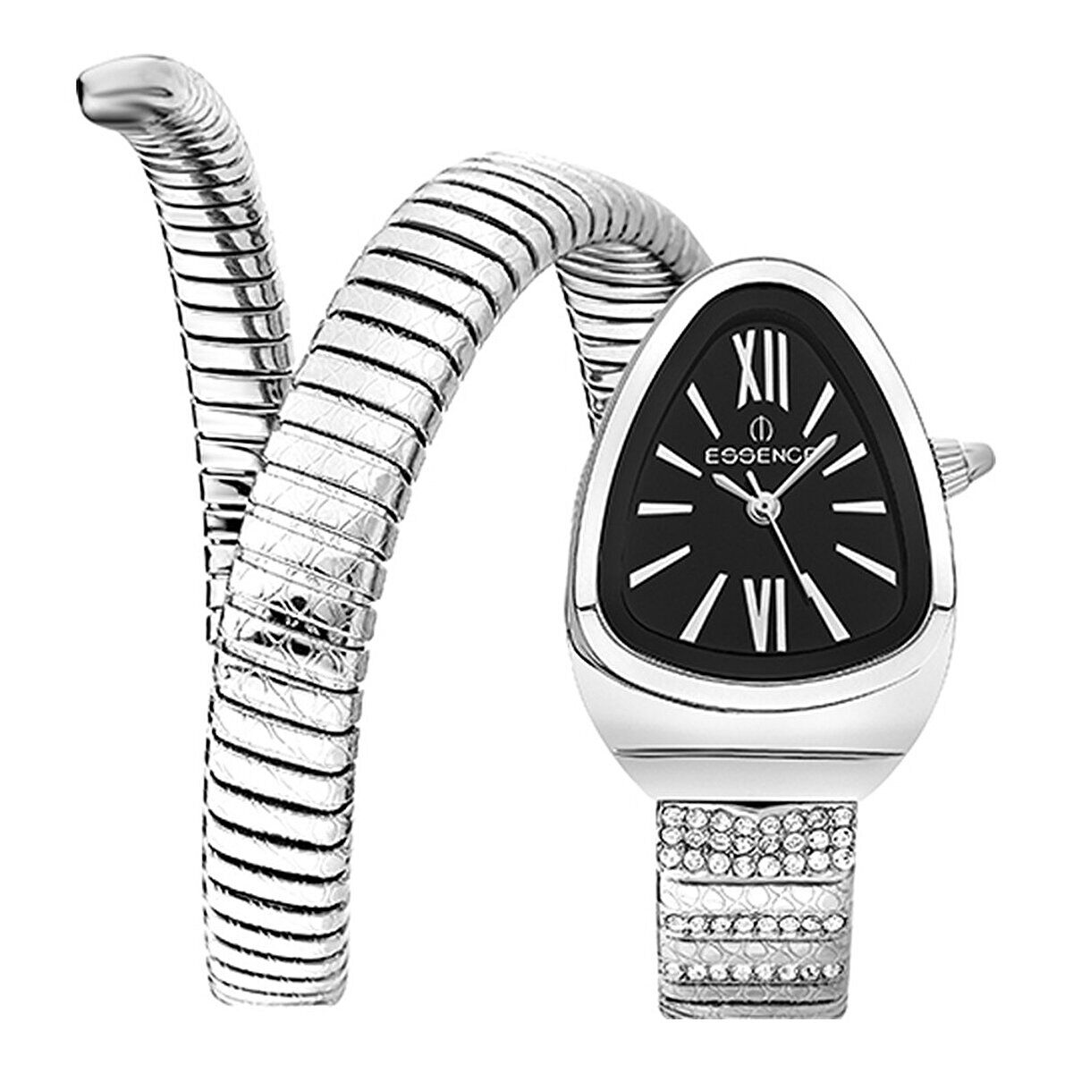 Essence D1147.350 Kadın Kol Saati –Çelik, Siyah Kadran, Zarif Tasarım