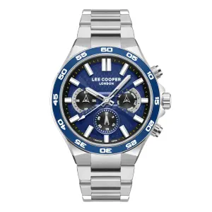 Lee Cooper LC08067.390 Erkek Kol Saati – Mavi Çerçeve, Kronograf Tasarım, Çelik Kasa
