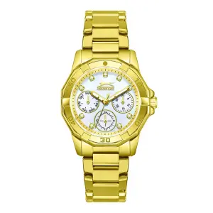 Slazenger SL.09.2406.4.08 Kadın Kol Saati | Işıltılı Taşlı Kadran & Altın Sarısı Spor Şıklık