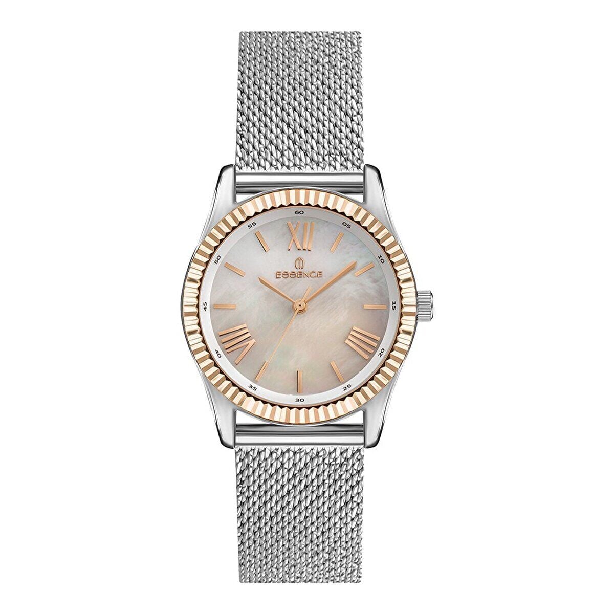 Essence ES6689FE.520 Kadın Kol Saati | 34 mm Sedef Kadran, Gümüş/Rose Gold