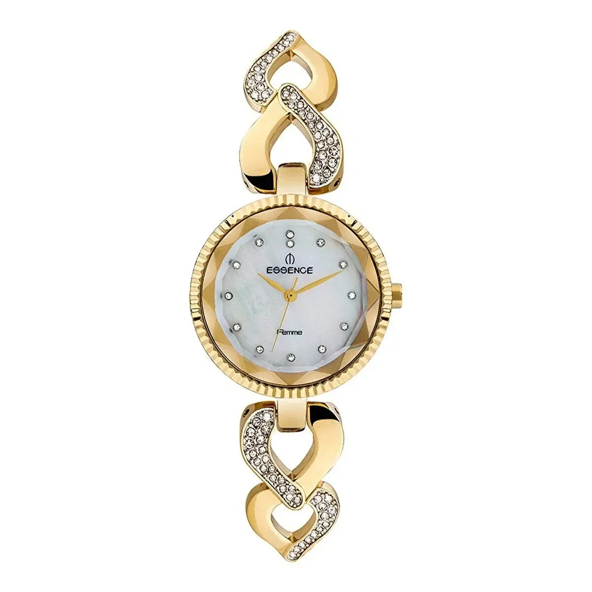 Essence D907.120 Kadın Kol Saati | 26 mm Altın Renkli Taşlı Kasa, Sedef Kadran