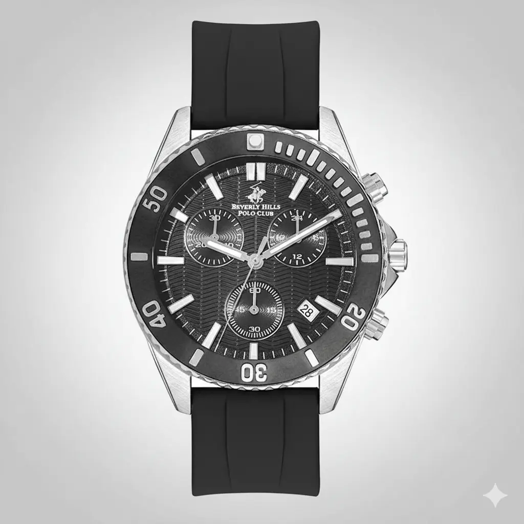 Beverly Hills Polo Club BP3277X.351 Erkek Kol Saati | 45mm, Seramik Bezel, Safir Cam, 10 ATM