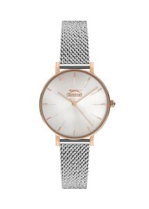 Slazenger SL.09.1846.3.03 Kadın Kol Saati | 33 mm Rose Çerçeve, Gümüş Renk Hasır Çelik Kordon, Minimal Zarafet