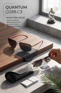 Quantum Erkek Güneş Gözlüğü 58 mm Polarize UV400 Erkek Güneş Gözlüğü