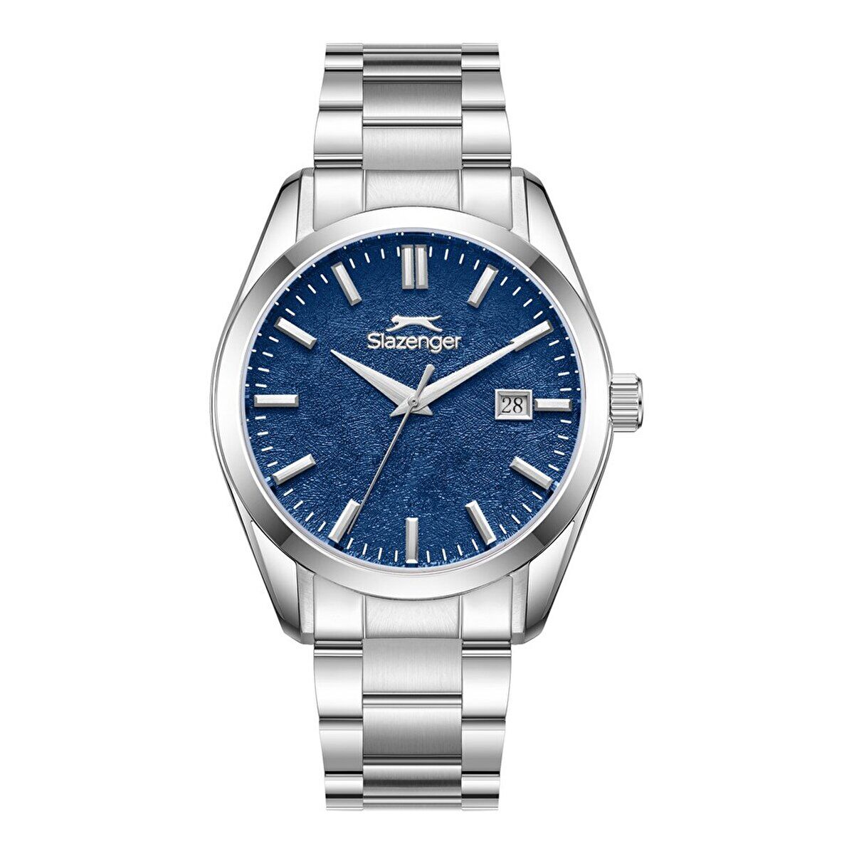 Slazenger Erkek Analog Takvimli, 42 mm Çelik Kasa, Çelik Kordon  Lacivert Kadran Kol Saati