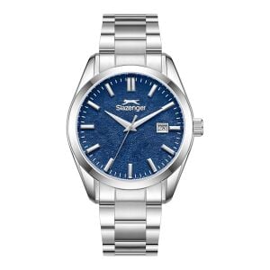 Slazenger Erkek Analog Takvimli, 42 mm Çelik Kasa, Çelik Kordon  Lacivert Kadran Kol Saati